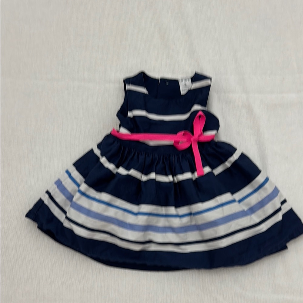 Carter's Navy and White Striped Dress with Pink Accent for your little one (mlb)